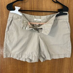 LOFT Tan Casual Cotton-Blend Bermuda Shorts